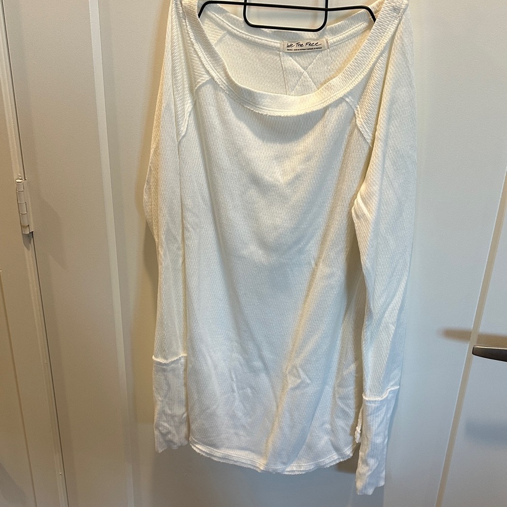 White Long Sleeve Thermal Top